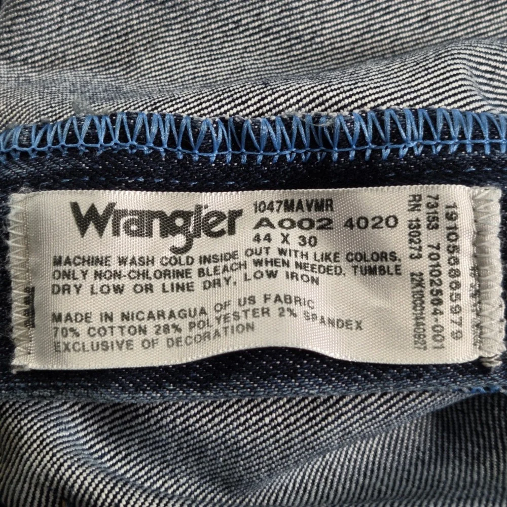 Wrangler Cowboy Cut Dark Wash Jeans Men's‎ 47 x 30 Regular Fit Western Rodeo